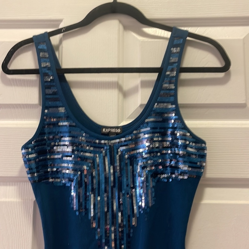 Express Rhinestone Sequin Tank Top - Picture 2 of 5